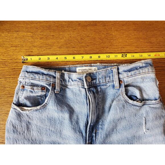 Abercrombie & Fitch Jeans 29 / 8 Womens 90s Straight Ultra High Rise Destroyed - Picture 11 of 14